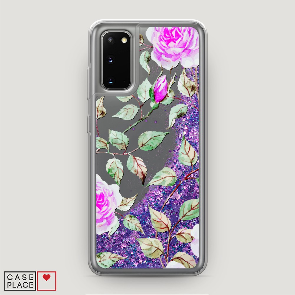 

Жидкий чехол с блестками "Цветочная фантазия 7" на Samsung Galaxy S20, 29292-1