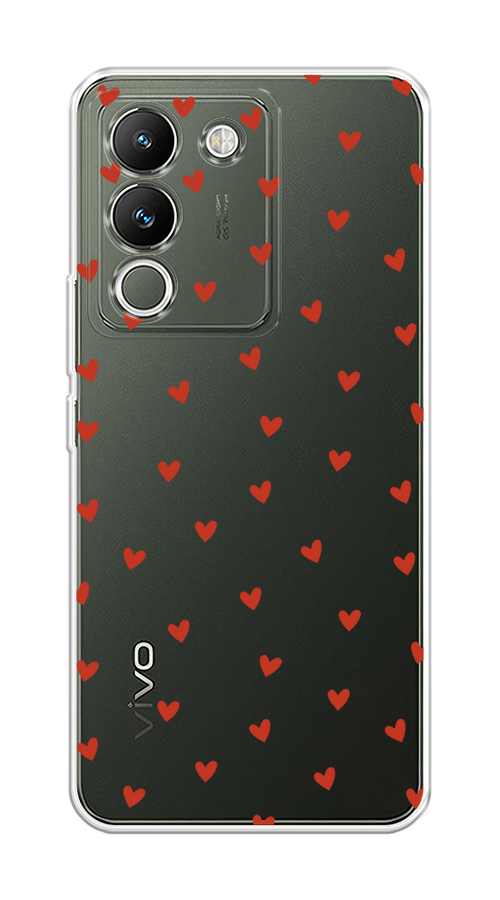 

Чехол на Vivo V29e 5G "Red hearts", Красный;прозрачный, 269650-1