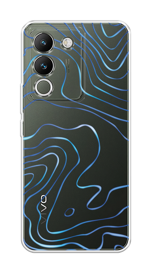 

Чехол на Vivo V29e 5G "Blue lines", Прозрачный;синий, 269650-1
