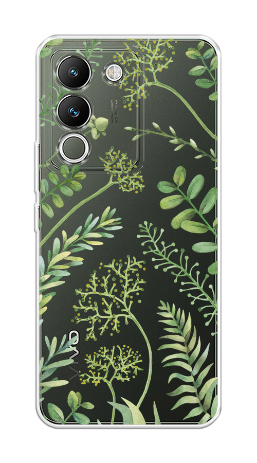 

Чехол на Vivo V29e 5G "Green Leaves", Зеленый;прозрачный, 269650-1