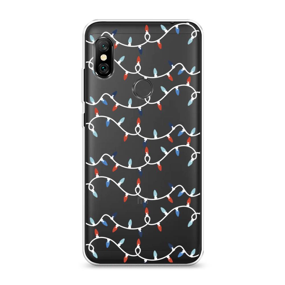 

Чехол на Xiaomi Redmi Note 6 Pro "Разноцветная гирлянда", Белый;красный;синий, 34650-5