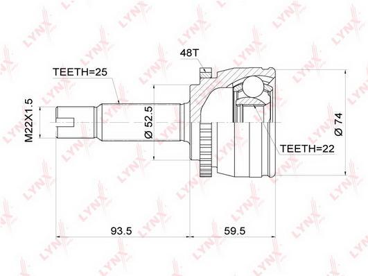 

Шрус LYNXAUTO co3696a