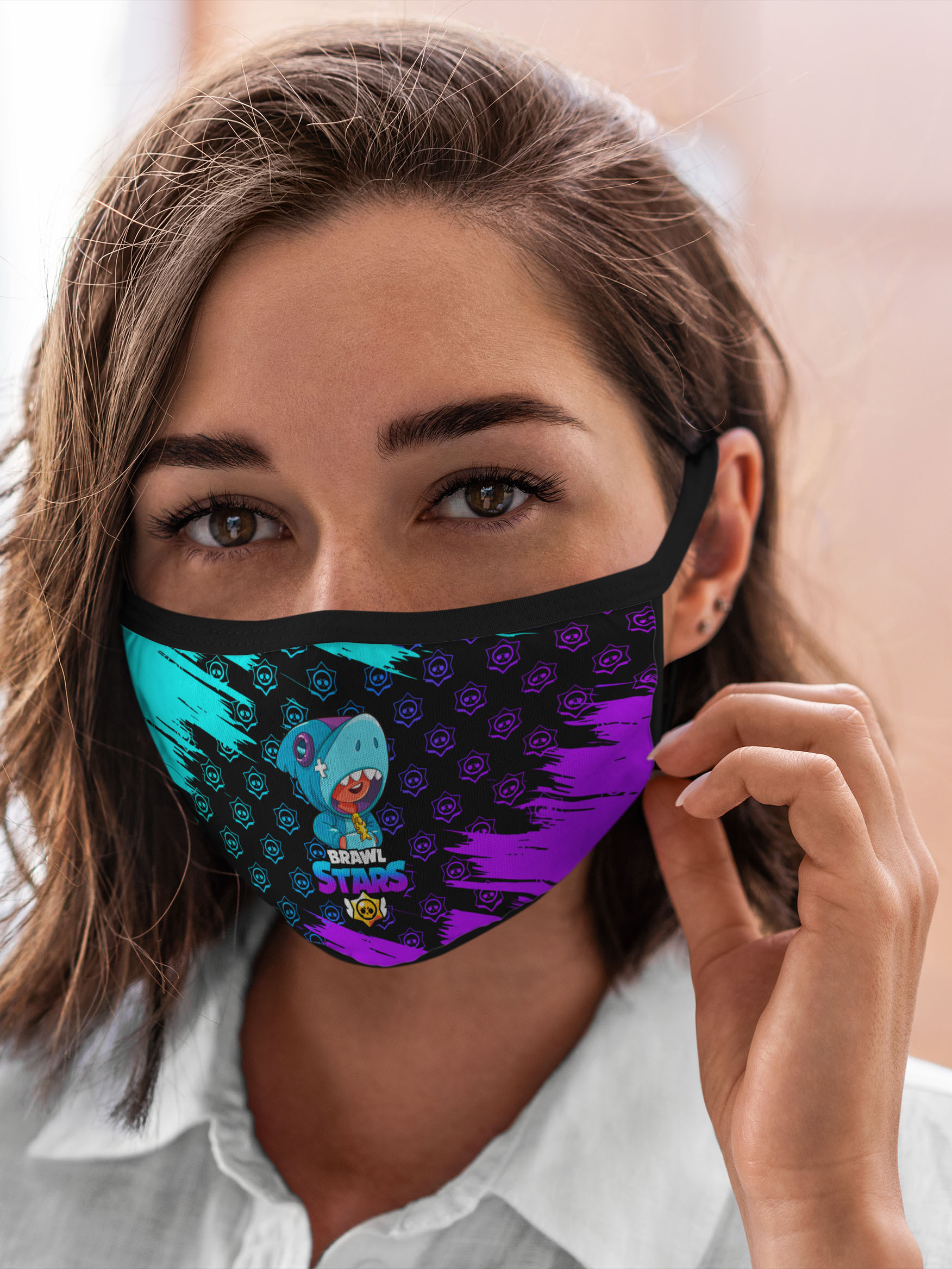 

Многоразовая маска унисекс Burnettie Brawl Stars Leon Shark., Разноцветный, Brawl Stars Leon Shark.