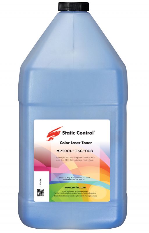 

Тонер для лазерного принтера Static Control MPTCOL-1KG-COS голубой, совместимый, MPTCOL-1KG-COS
