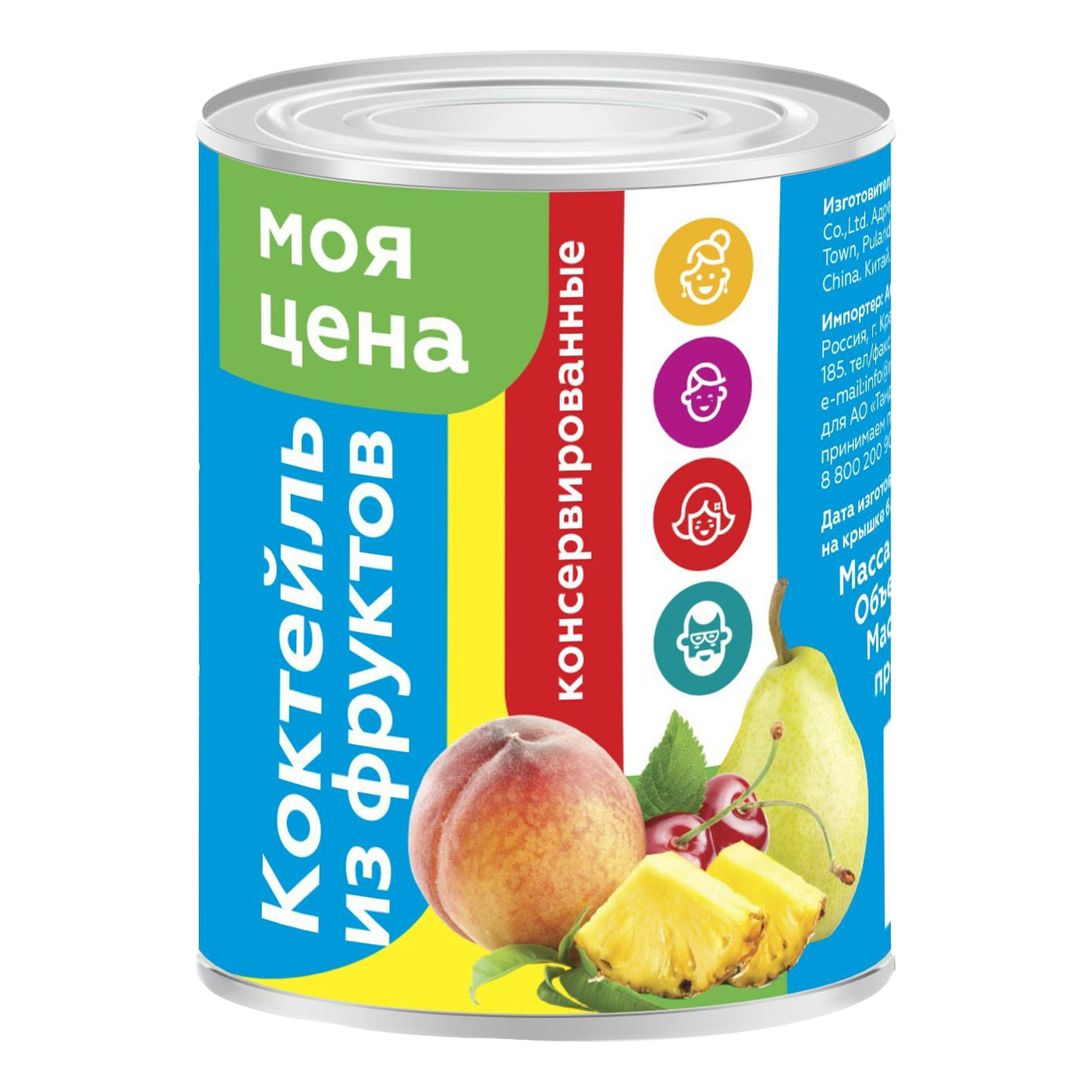 

Фрукты Фруктовое облако Коктейль тропический консервированные 420 г