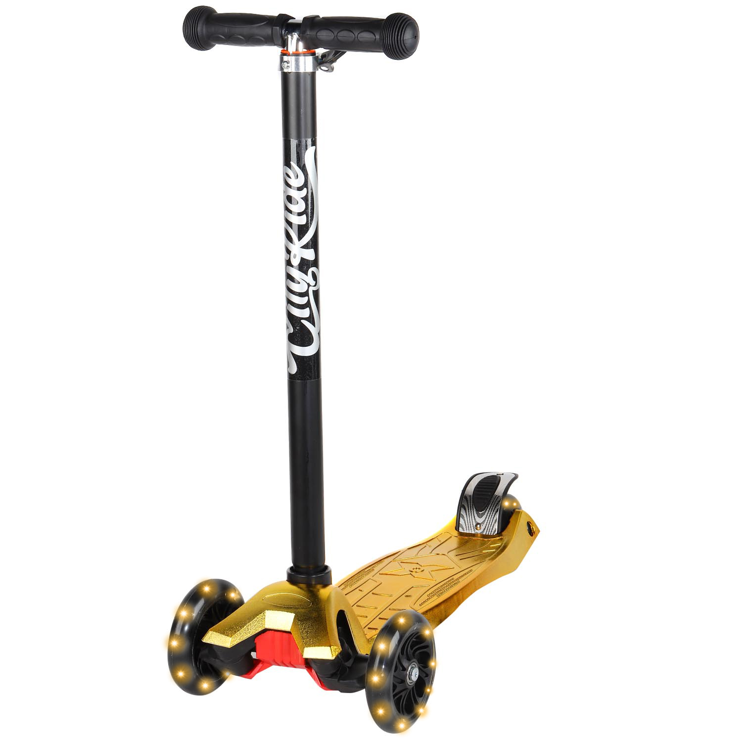 

Самокат детский трехколесный City-Ride, светодиоды, цвет металлик, CR-S5-07GD, CR-S5-07