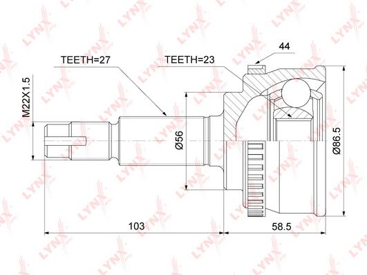 

Шрус LYNXAUTO co3916a