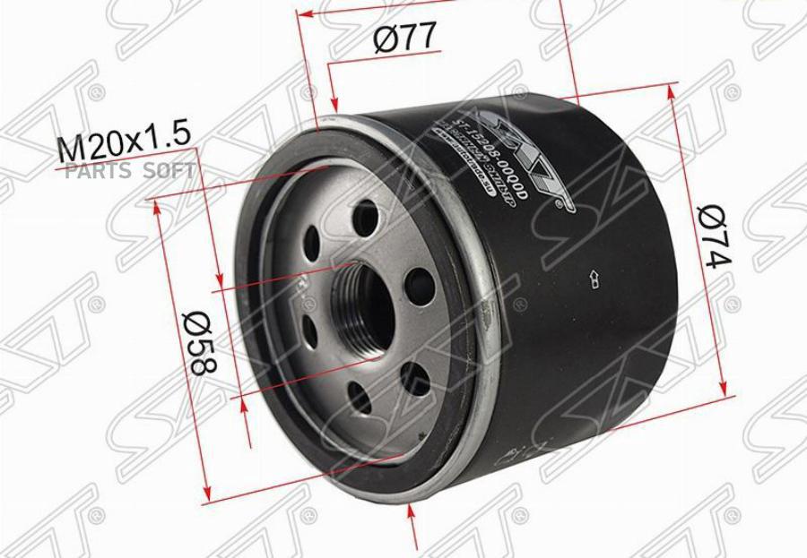 

Sat St-15208-00Q0D Фильтр Масляный Nissan Cube 09-/Micra 02-10 K9K 63Kw/Nv200 09-10/Qashqa