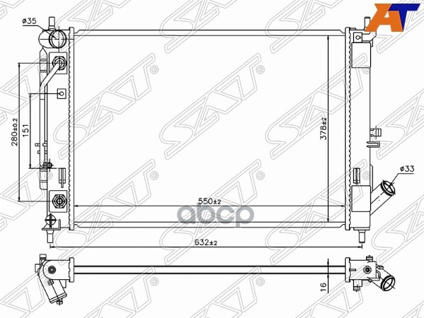 

SAT Радиатор HYUNDAI ELANTRA 13-16/CERATO 16-18