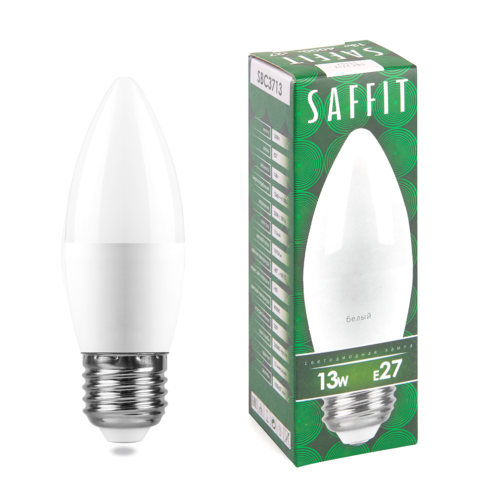 

Лампочка светодиодная Saffit SBC3713, 13Вт E27 230V упаковка 10 шт 55167, SBC3713