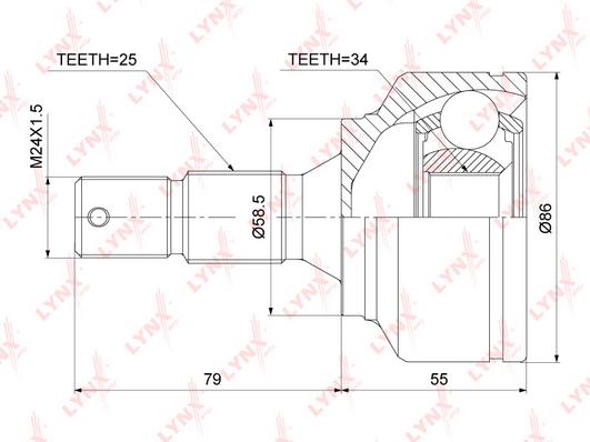 

Co-3824 Шрус Lynxauto LYNXauto CO-3824