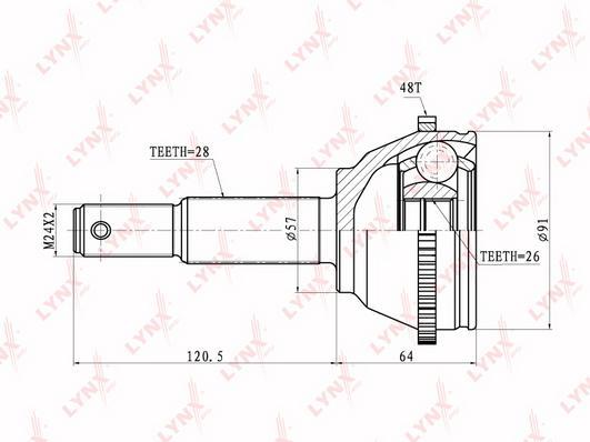 

Шрус LYNXAUTO co5905a