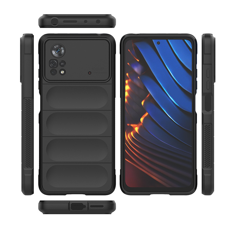 фото Противоударный чехол flexible case для xiaomi poco x4 pro 5g (черный) black panther