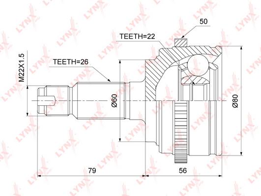 

Шрус LYNXAUTO co3468a