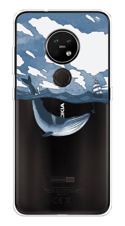 

Чехол на Nokia 7.2 "Большой кит", Синий, 123150-1