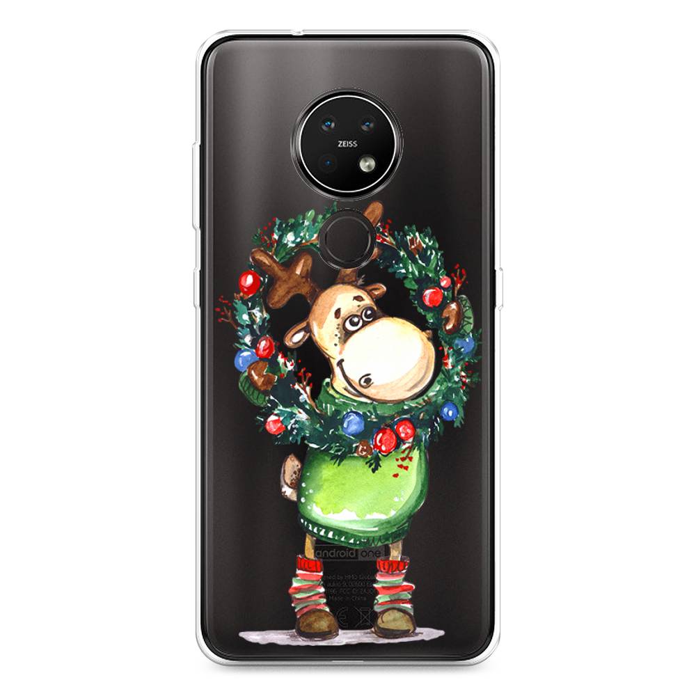 

Чехол на Nokia 7.2 "Олень с новогодним венком", 123150-4