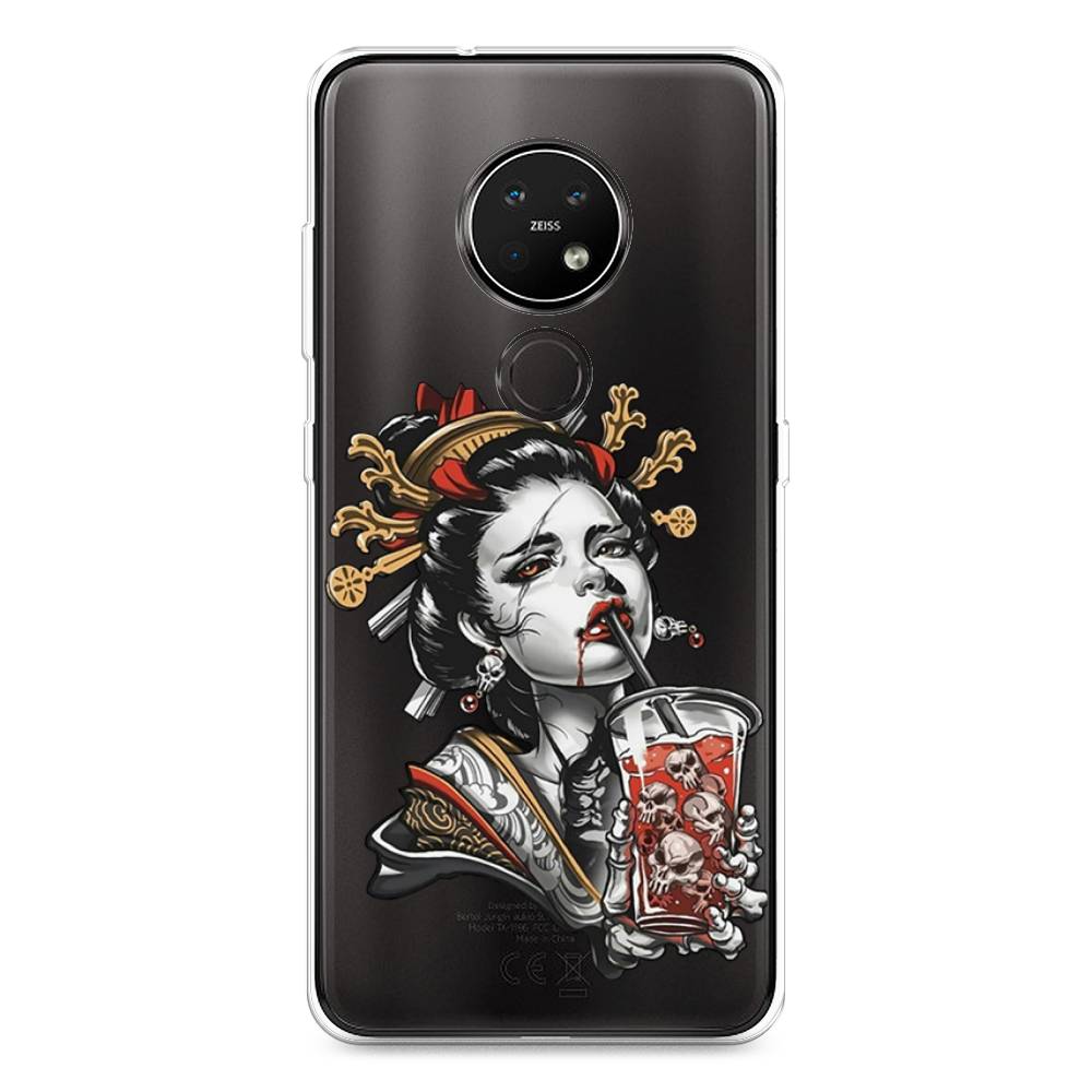 

Чехол на Nokia 7.2 "Опасная гейша", Красный;черный;серый, 123150-4