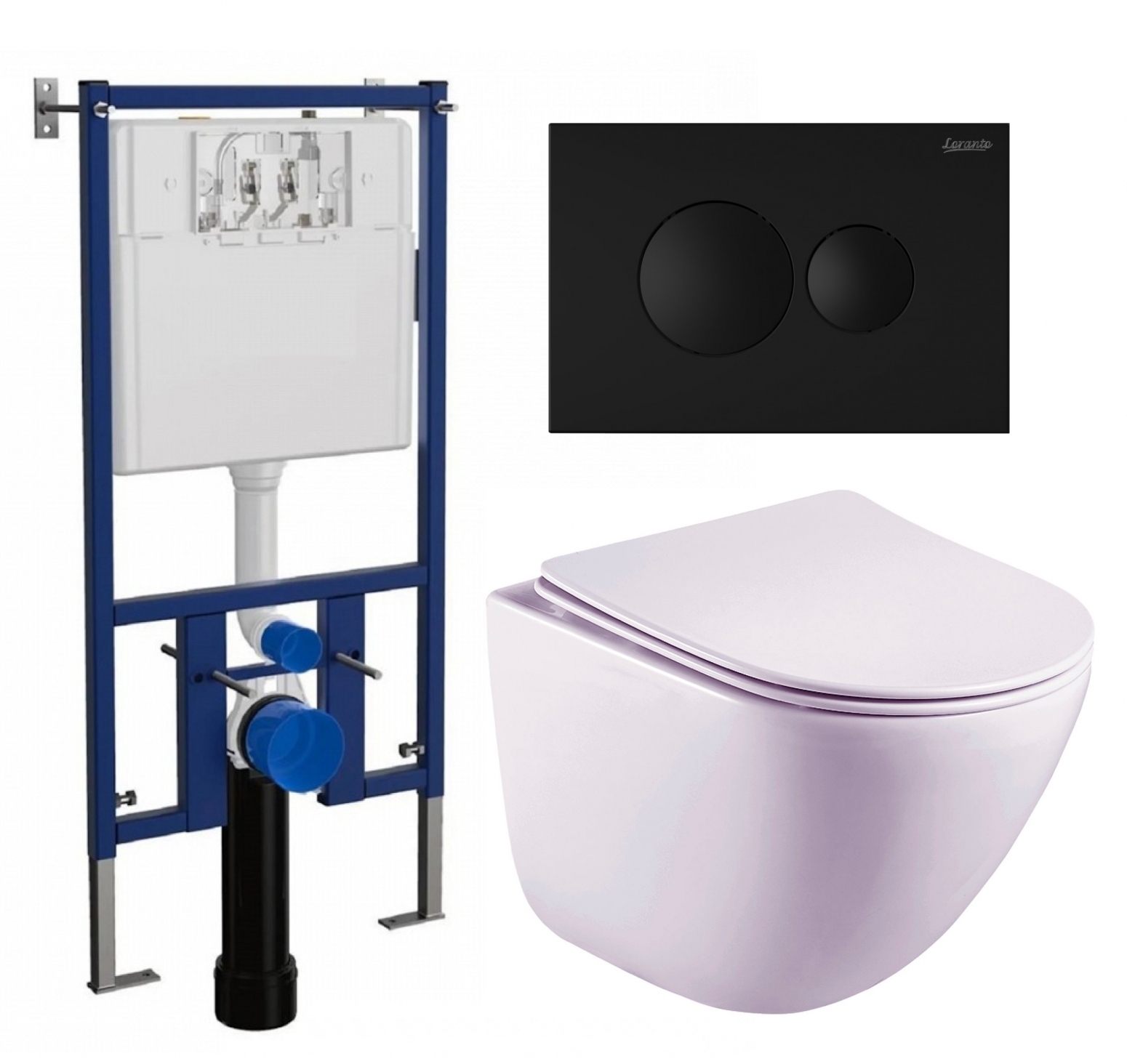 

Комплект: инсталляция Loranto + унитаз Esbano Lotus + кнопка черная матовая, 518699