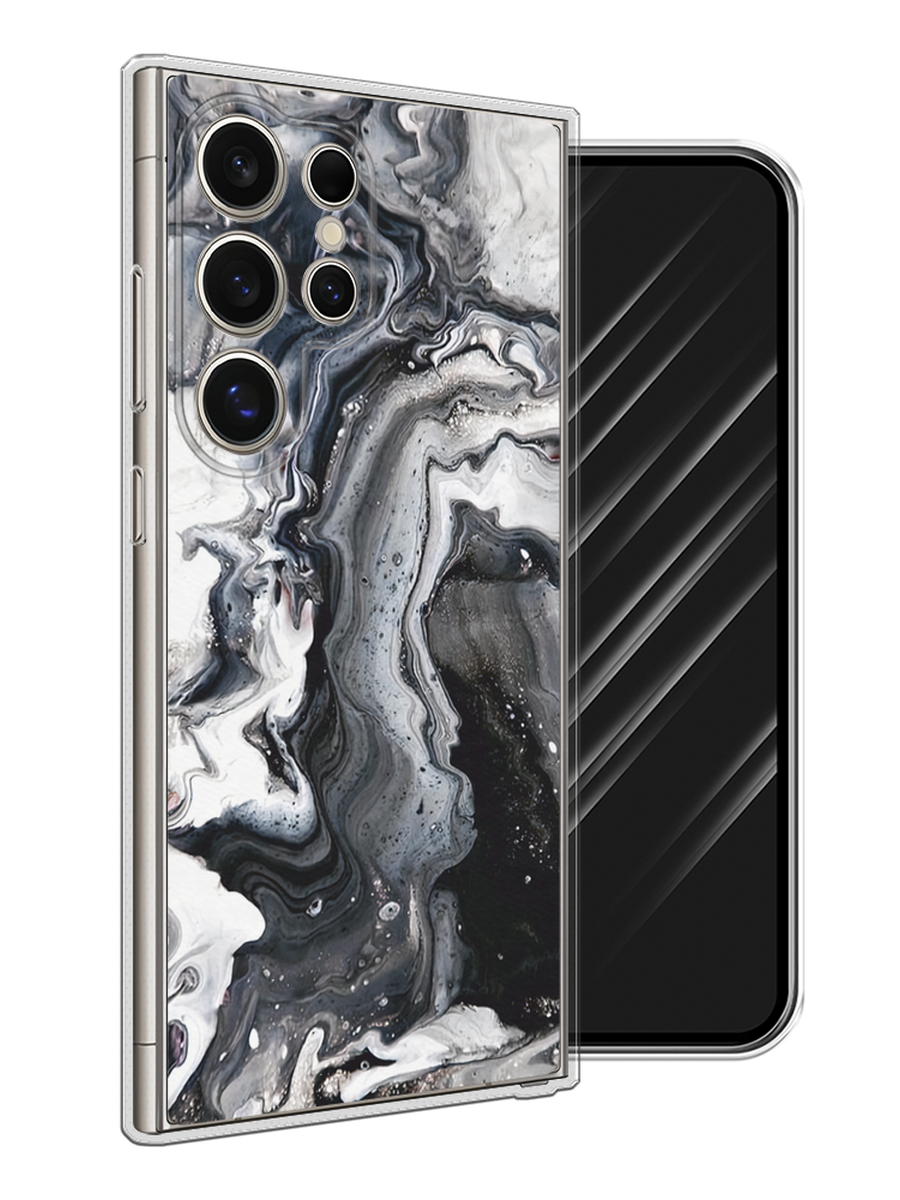 

Чехол Awog на Samsung Galaxy S25 Ultra "Бело-черные сложные полосы", Серый;серебристый;белый, 2110550-1