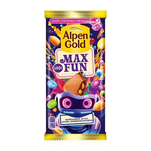 

Шоколад Alpen Gold MaxFan шоколадное драже-арахис-взрывная карамель 140 г