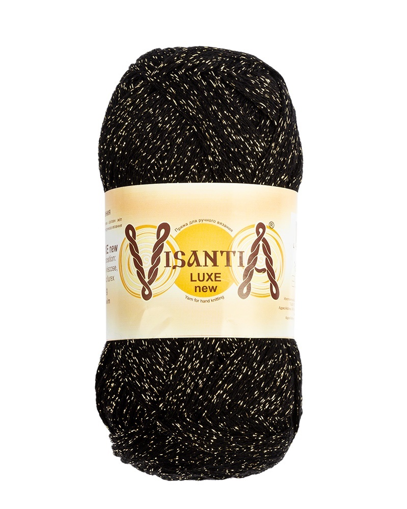 

Visantia Luxe new, вискоза, люрекс, 5х100 г, 240 м, цвет 13 черный с золотистым