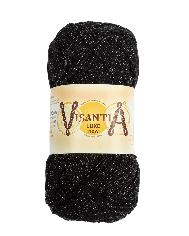 

Visantia Luxe new, вискоза, люрекс, 5х100 г, 240 м, цвет 14 черный с черным