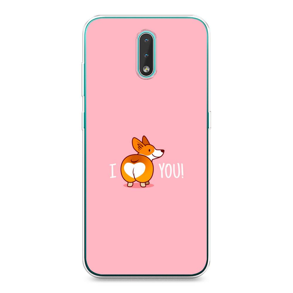 

Чехол на Nokia 2.3 "Корги I love you", Розовый;коричневый;белый, 123250-1