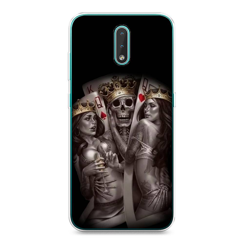 

Чехол на Nokia 2.3 "Карты король и королевы", Серый;желтый, 123250-6
