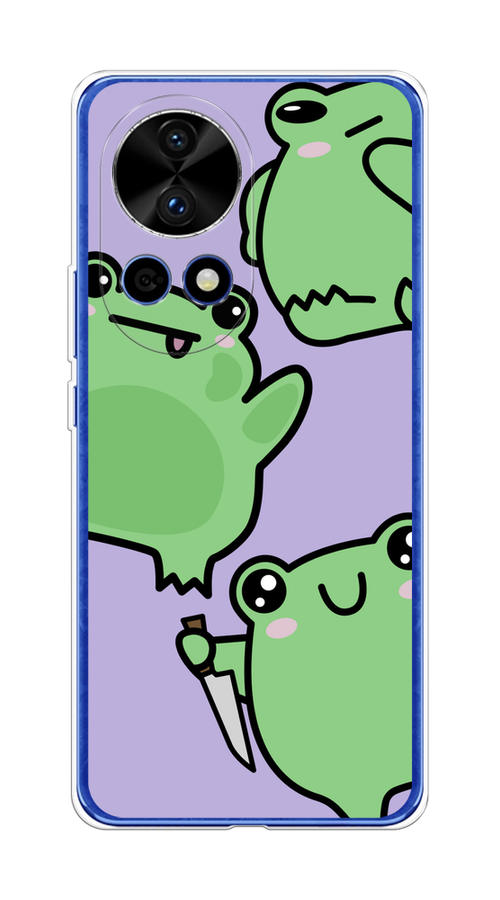 

Чехол на Huawei Nova 12 Pro "Опасные лягушата", Фиолетовый;зеленый;черный, 6123150-1