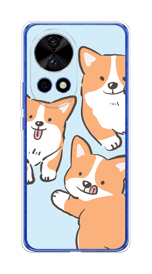 

Чехол на Huawei Nova 12 Pro "Милые корги", Бежевый;голубой;коричневый, 6123150-1