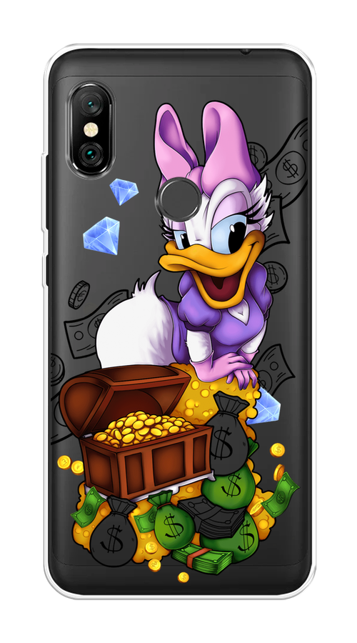 

Чехол на Xiaomi Redmi Note 6 Pro "Rich Daisy Duck", Коричневый;белый;фиолетовый, 34650-6