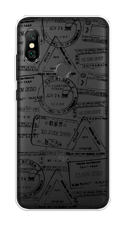 

Чехол на Xiaomi Redmi Note 6 Pro "Visa stamps 2", Белый;черный;серый, 34650-2