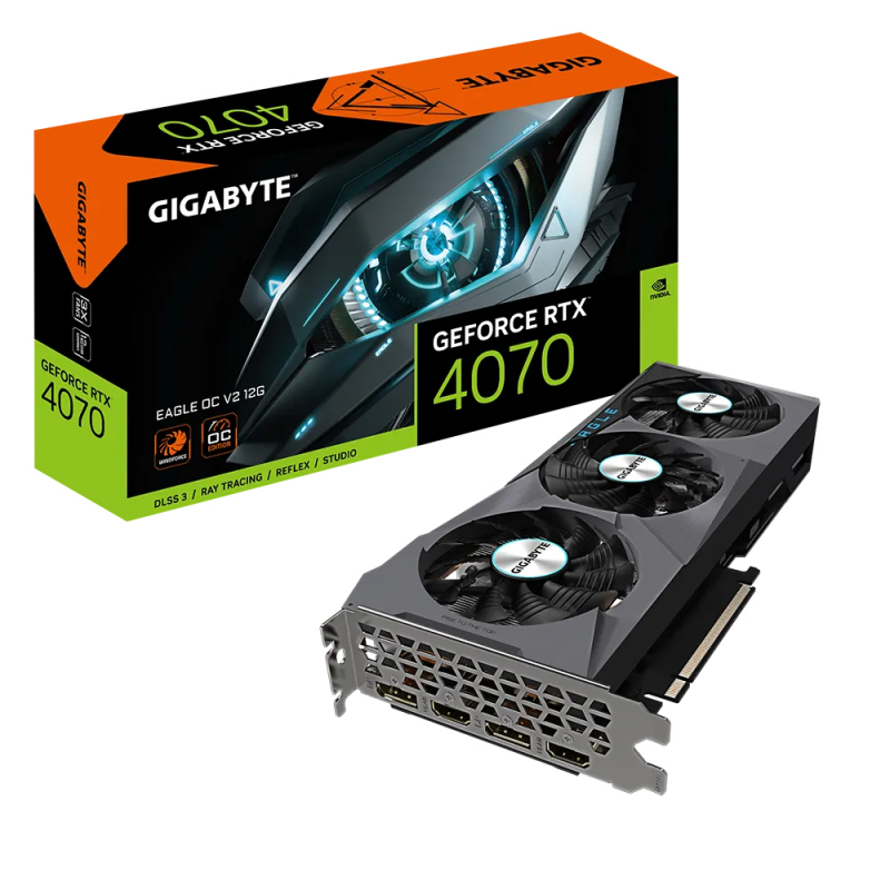 

Видеокарта GIGABYTE NVIDIA GeForce RTX 4070 EAGLE OCV2 (GV-N4070EAGLE OCV2-12GD), Черный, GeForce RTX 4070 EAGLE OCV2