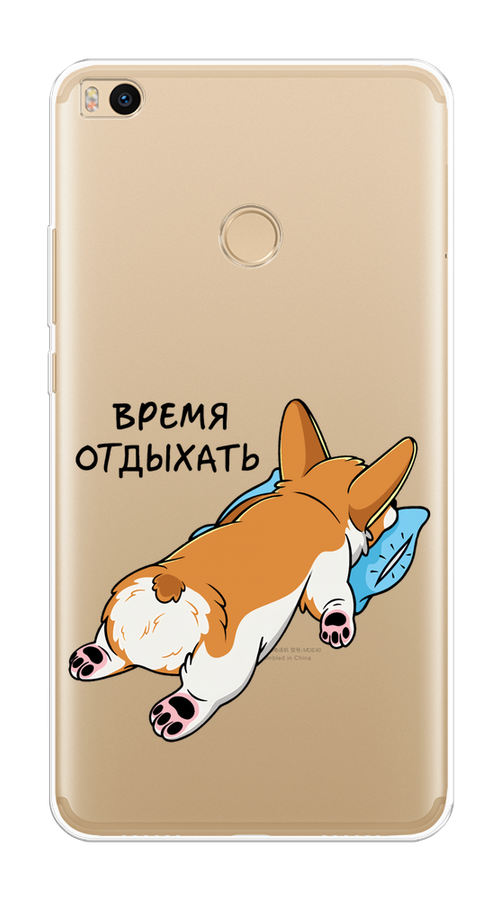 

Чехол на Xiaomi Mi Max 2 "Корги отдыхает", Черный;коричневый;голубой, 32150-1