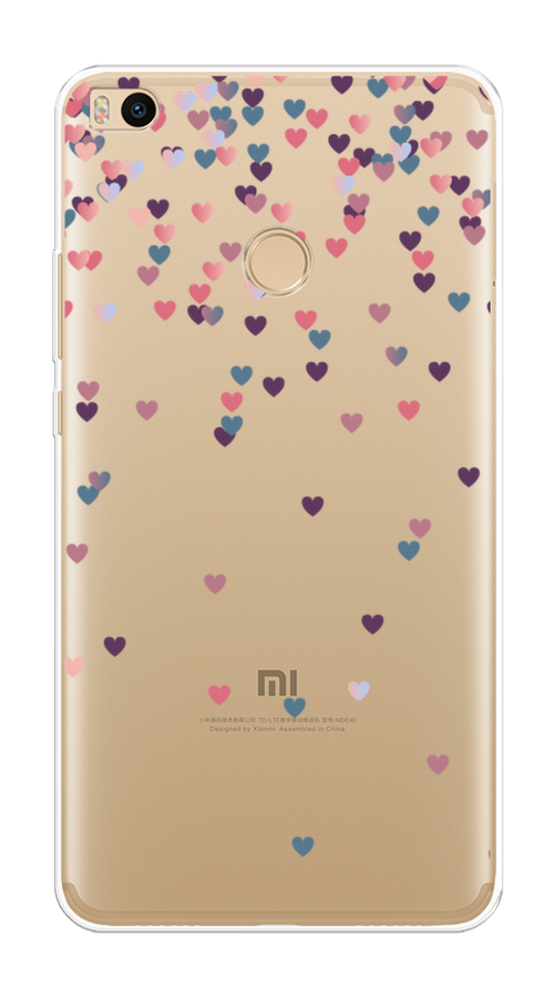 

Чехол на Xiaomi Mi Max 2 "Посыпка сердечки", Розовый;фиолетовый, 32150-3
