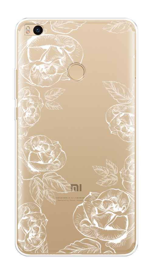 

Чехол на Xiaomi Mi Max 2 "Розы графика", Черный;серый, 32150-2