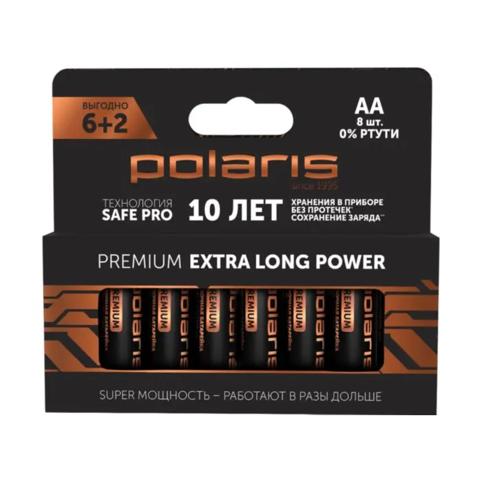 Батарейки Polaris Premium AA LR6 8 шт