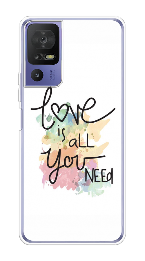 

Чехол на TCL 40 SE "Love is all you need", Белый;черный;зеленый, 291550-1