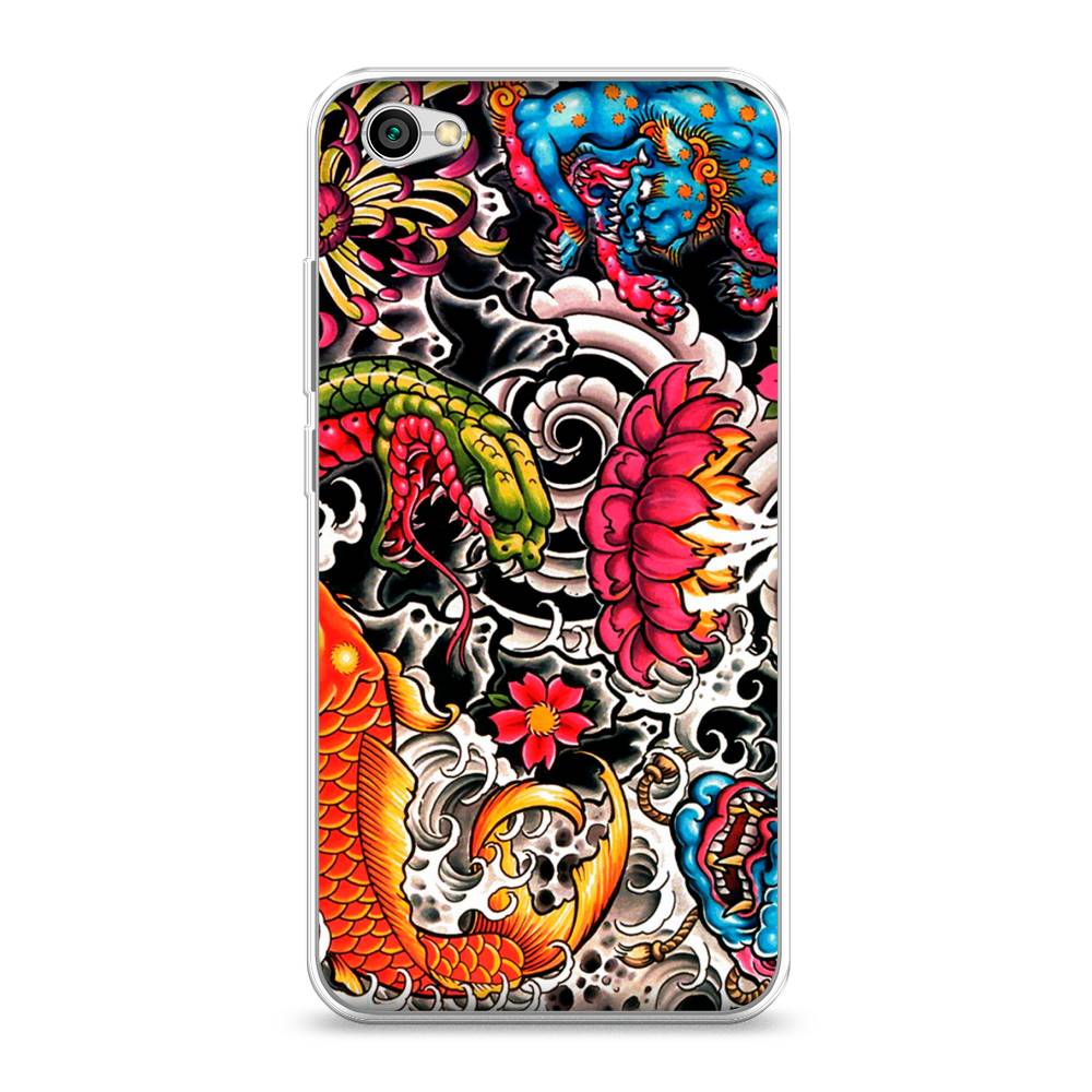 

Чехол на Xiaomi Redmi Note 5A "Японское искусство", Красный;оранжевый;голубой, 32250-4