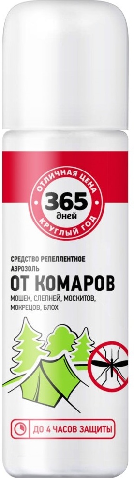 

Аэрозоль от насекомых 365 дней 4606068354824 125 мл