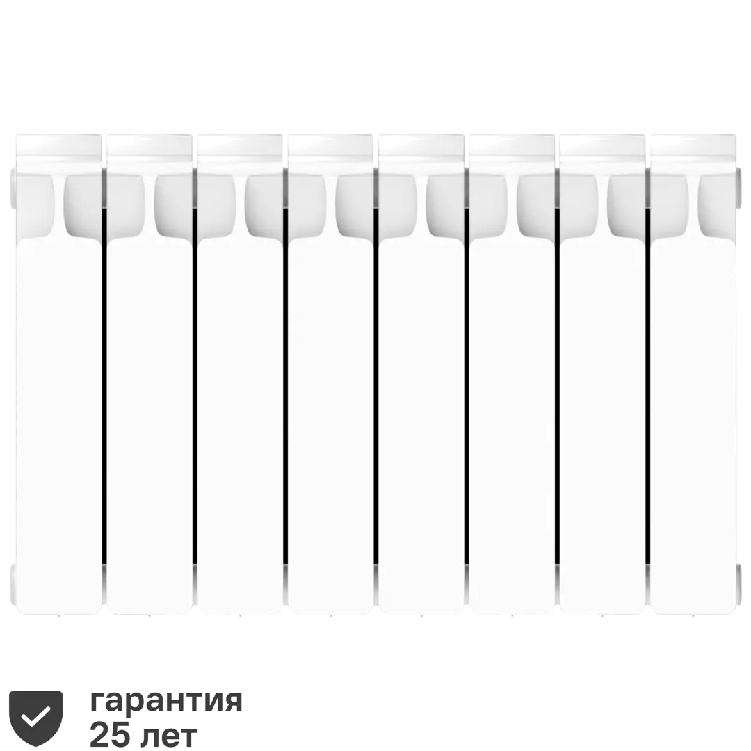 фото Радиатор rifar monolit 350/100 биметалл 8 секций боковое подключение цвет белый