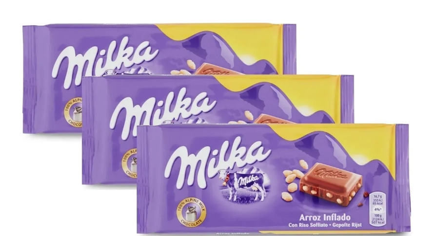 фото Шоколадная плитка milka crispy rice с воздушным рисом (германия) 100 г по 6 шт.