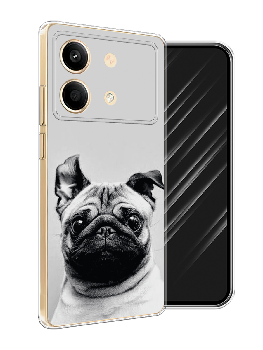 

Чехол Awog на Poco X6 Neo "Ушастый мопс", Серый, 321950-1