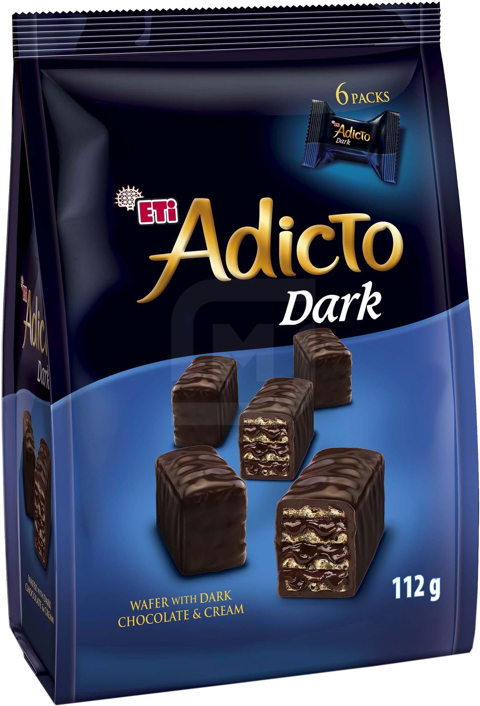 

Вафли ETi Adicto Dark мини в шоколаде 112 г