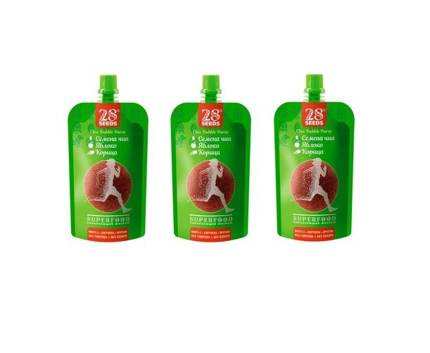 

Фруктовое пюре 28 Seeds Чиа Суперфуд Яблоко - корица, 3 шт х 110 г