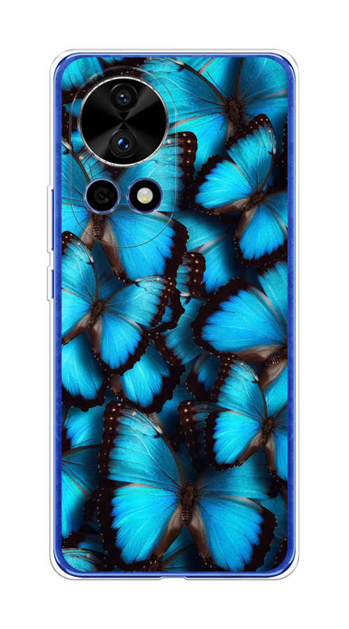 

Чехол на Huawei Nova 12 Pro "Тропическая бабочка 2", Голубой;черный, 6123150-1