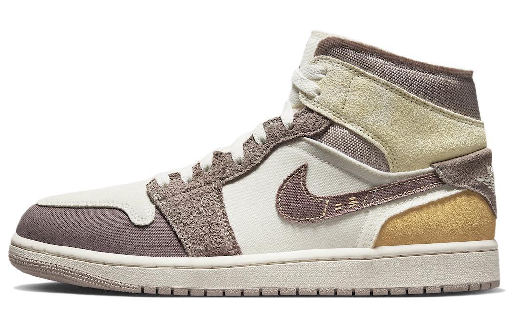 

Кеды унисекс Jordan Air Jordan 1 Mid Craft Inside Out коричневые 40 EU, Коричневый, Air Jordan 1 Mid Craft Inside Out