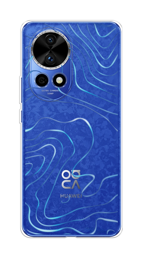 

Чехол на Huawei Nova 12 Pro "Blue lines", Прозрачный;синий, 6123150-1
