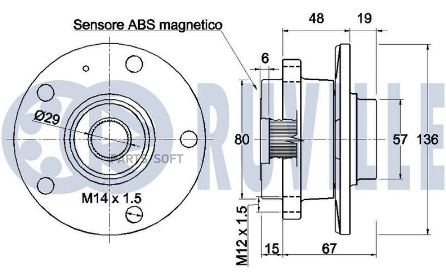 

Ступица Колеса В Сборе Audi A3 03,Vw Golf 03/Caddy,Skoda Octavia/Yeti,Seat Altea/Leon
