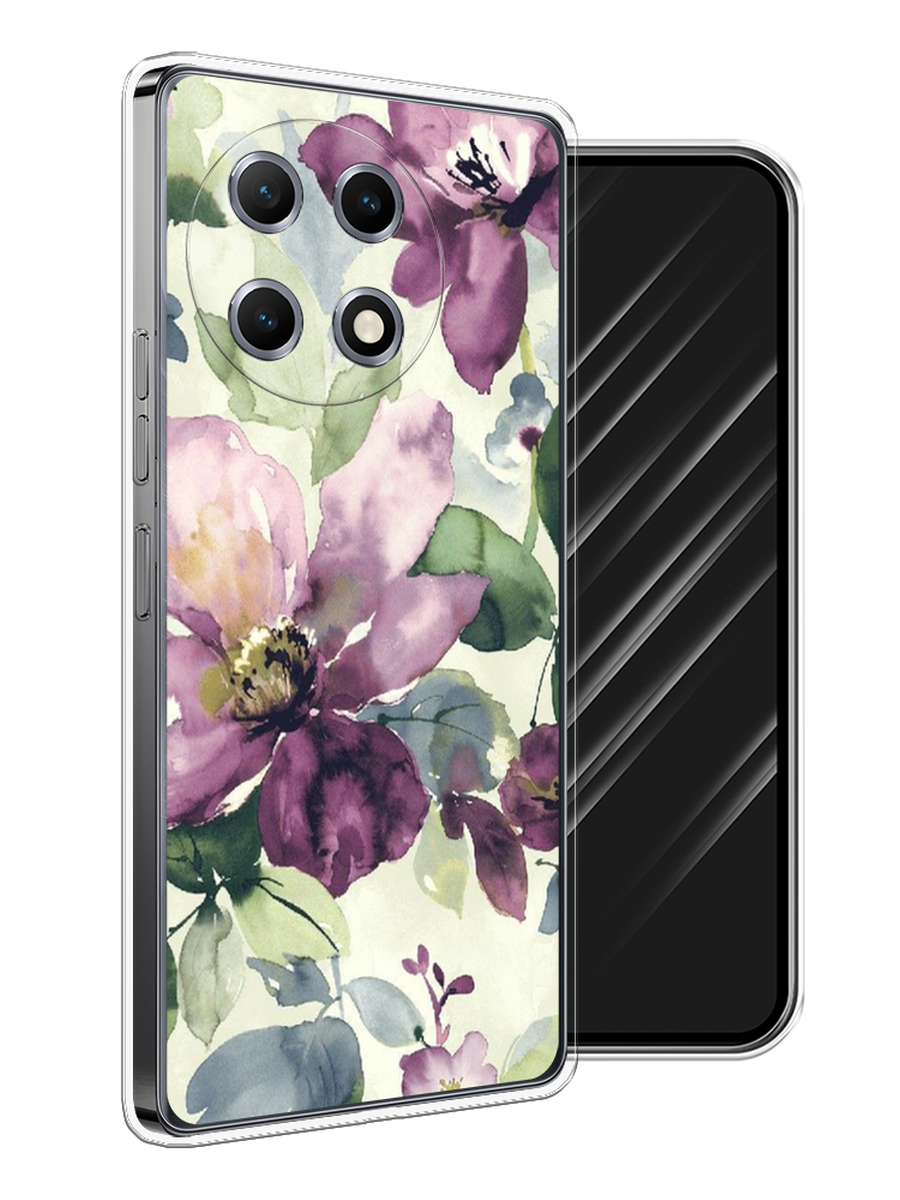 

Чехол Awog на Tecno Camon 30S "Сиреневые цветы-акварель", Фиолетовый, 309650-1